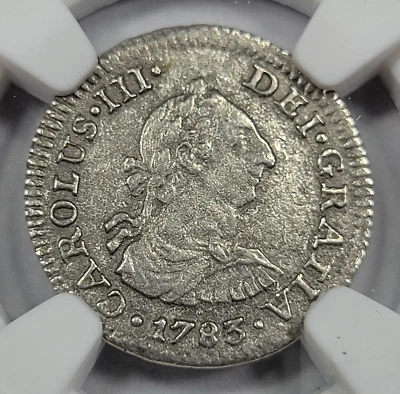 1783 Mexico 1/2 Real EL CAZADOR SHIPWRECK NGC Certified XF Carolus III *J428 - Image 1 of 3