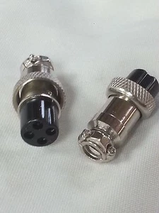 Pack of 2 - 4 Pin In-Line Mic Microphone Jack Female Mobile Connector CB Cable - Picture 1 of 1