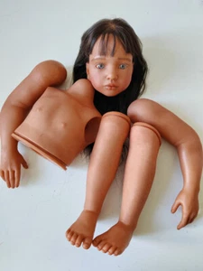 Reborn Dolls Toddler Girl 40in Dark Skin ch Aloenka Painted Kit Rooted Hair Gift - Picture 1 of 9