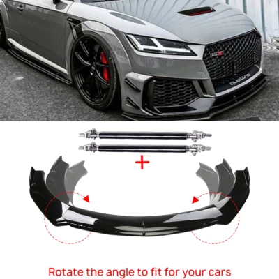 Front Bumper Lip Part Accessories Splitter Spoiler For AUDI A8 Body Kit Foto 1 de 4