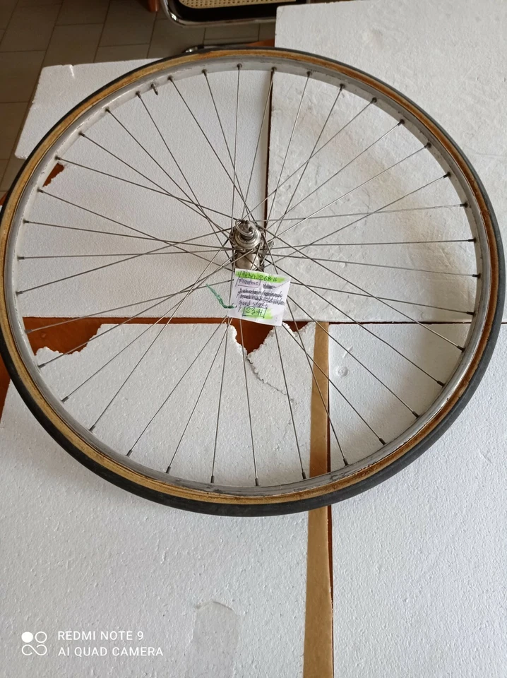 FRONT WHEEL TUBULAR RIM FIAMME CAMPAGNOLO RECORD HUB 36 HOLES - Image 1 of 3