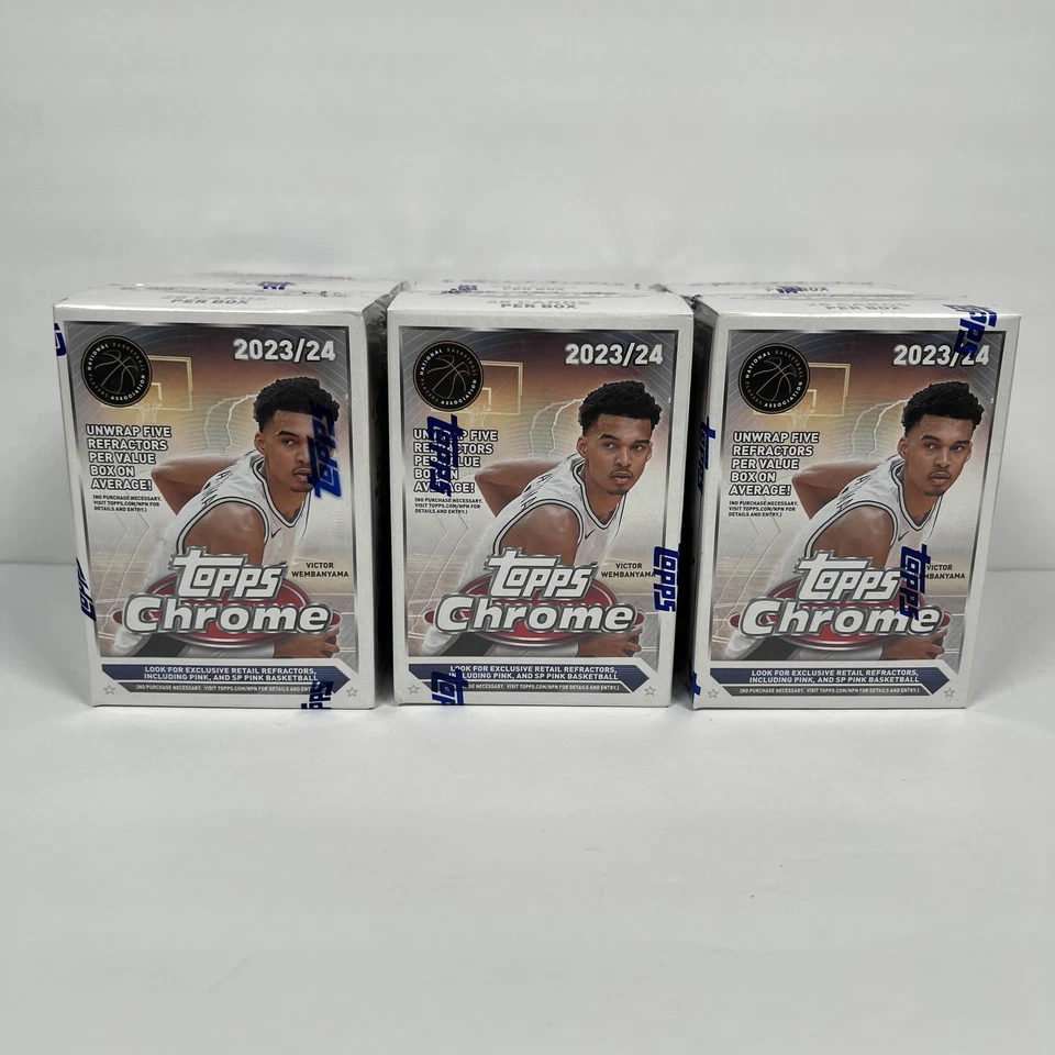 LOT OF (6) 2023-24 Topps Chrome Basketball Blaster Box Factory