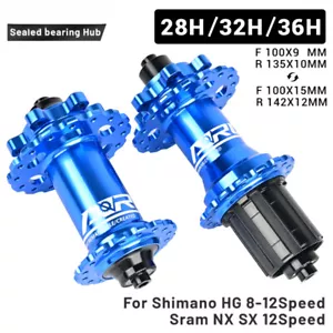 32 28 36Holes Bike Hub Mountain Bicycle NBK Bearing Thru Axle Quick Release Hubs - Picture 1 of 47