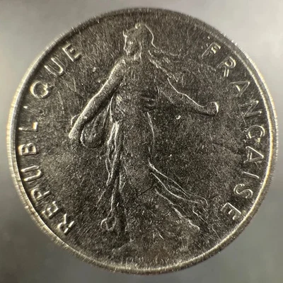 1965 França 1/2 franco Semeuse fortemente circulado - Imagem 1 de 4