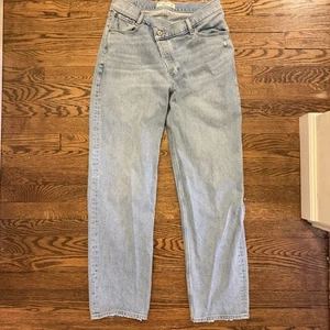 Abercrombie & Fitch Women’s The Dad High Rise Light Wash Button Fly Jeans 10 - Picture 1 of 6