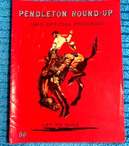 Vintage 1963 PENDLETON ROUND-UP RODEO Official Program Cowboy Let Er Buck - Picture 1 of 22