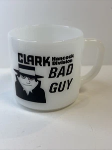 TAZA DE VIDRIO DE LECHE Anchor Hocking Fire King CLARK Hancock BAD GUY I Had A Bad Idea - Imagen 1 de 11