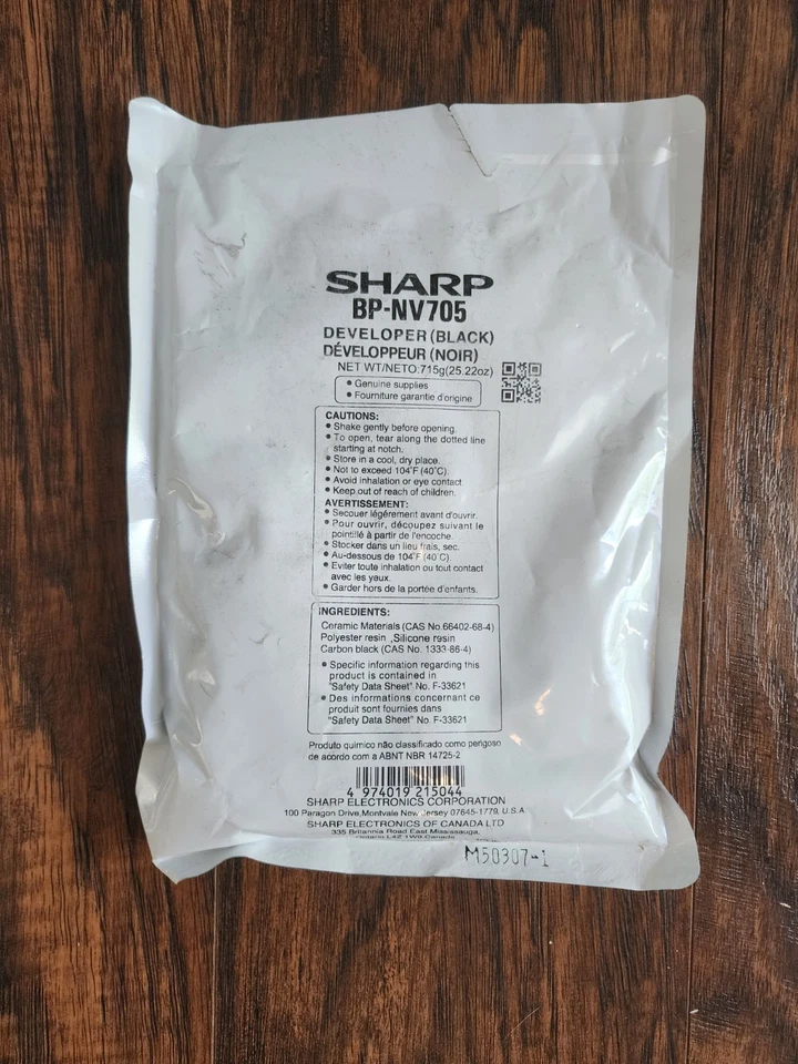 OEM Genuine Sharp BPNV705 BP-NV705 Developer Black, For BP-70M75 BP-70M90, 25 Oz - Image 1 of 3