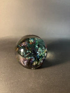 Robert Held signiertes Kunstglas Multicolor Wirbel Blasen - Kratzer auf Unterseite - Bild 1 von 16