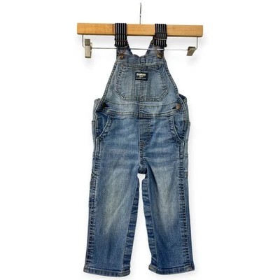 Lindo mono de mezclilla resistente de granja OshKosh Bgosh para niños niñas 18 M Foto 1 de 4