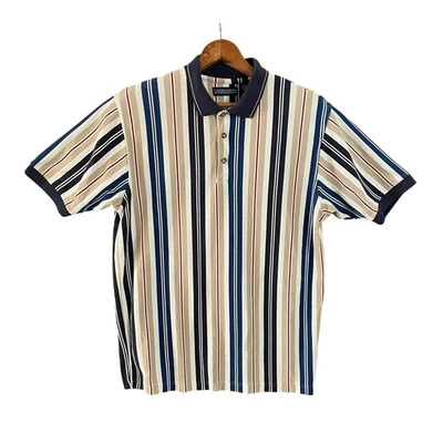 Camisa Polo Crossings Rayas Verticales Para Hombre Talla L Manga Corta Informal Golf Foto 1 de 4
