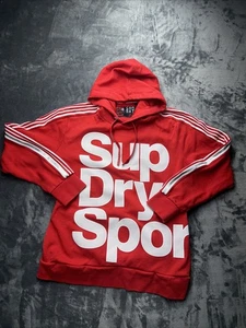 Superdry Herren Hoodie XL Rot Vintage Logo Premium Goods Grafik Sweatshirt Japan - Bild 1 von 5