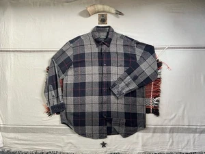 Orvis Flannel Shirt XL Brushed Cotton Thick Grey Black Check Plaid Warm Country - Picture 1 of 16