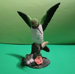 Estatuilla de colibrí de resina artesanal de 4" de alto decoración coleccionable - Imagen 1 de 9