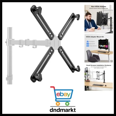 VESA Adapter Monitorhalterung Schwarz 13-27Zoll aus Stahl Wandmontage - Bild 1 von 4
