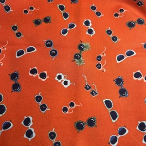 Gafas de sol vintage tela diseño Dear Stella 1 yarda X 44” naranja ¡lindas! - Imagen 1 de 4