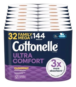 Papel higiénico Cottonelle ultra cómodo con textura de ondulaciones de limpieza acolchadas, - Imagen 1 de 6