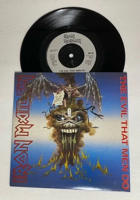 IRON MAIDEN~THE EVIL THAT MEN DO/PROWLER 88~SILVER INJ LABELS 1988 UK EM 64~7”45 - Image 1 of 4
