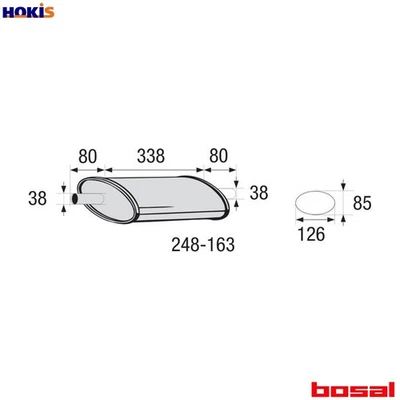 CENTRE MUFFLER UNIVERSAL 248-163 - Image 1 of 4