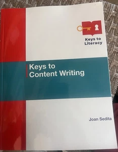 Keys To Literacy, Keys To Content Writing, By Joan Sedita, 2024, 3rd Edition - Picture 1 of 4