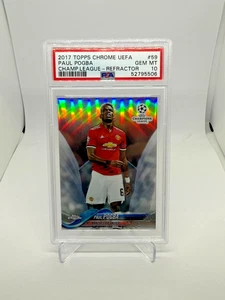 2017-18 Topps Chrome UCL Paul Pogba Base Refractor PSA GEM MINT 10 2018 #59 Man - Picture 1 of 2