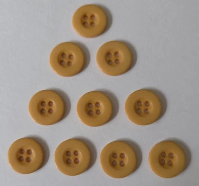 10  Butterscotch Colour Four Hole Round Resin Buttons Size 15mm - Image 1 of 2