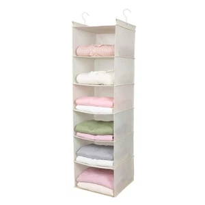 6 Tier Shelf Hanging Closet Organizer, Cloth Hanging Shelf with 2 Sturdy Hook... - Picture 1 of 9