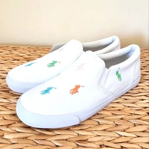 Polo Ralph Lauren Teens Juniors Mens 7 Keaton Pony Slip On Sneakers Shoes - Picture 1 of 7