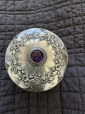 JOYERO DE COLECCIÓN PLATA ESTERLINA CORTE CRISTAL ACOGER BAILEY BARATIJA con AMATISTA Foto 1 de 4