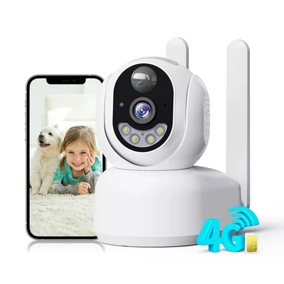 PESAIR 4G LTE Telecamera Interno con SIM 2K Videocamera Sorveglianza Senza Fili - Immagine 1 di 4