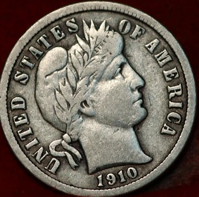1910 Philadelphia Mint Silver Barber Dime - Image 1 of 2