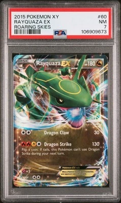 PSA 7 NM Rayquaza EX # 60/108 XY Roaring Skies Pokemon - Image 1 of 2
