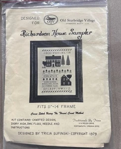 Richardson House Sampler Cross Stitch Old Sturbridge Village Vintage 1979 Kit - Picture 1 of 8