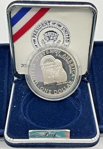 1992 Silver Proof Commemorative $1 White House 200th Anniversary W/ Box & COA - Picture 1 of 4