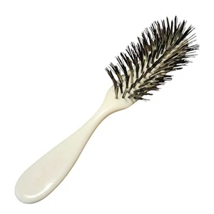Cepillo de pelo floral negro crema blanco roto Spornette #650 de colección 7,5" L - Imagen 1 de 6