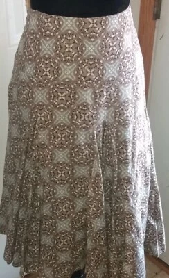 A.N.A. women's 24w flared skirt w/Lining,  multicolor geometric design paneled  - Image 1 of 4