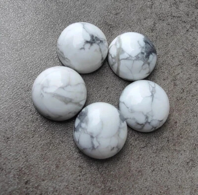 [WHOLESALE] NATURAL HOWLITE CABOCHON ROUND SHAPE LOOSE GEMSTONE - Image 1 of 4