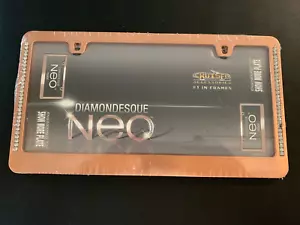 Marco de etiqueta de matrícula de diamante transparente de oro rosa - FALTA 1 PIEDRA - #15000 - Imagen 1 de 3