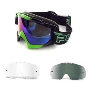 PULSE GREEN MOTOCROSS MX OFF ROAD QUAD BMX MTB GOGGLES BUNDLE DEAL - Picture 1 of 1