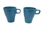 2 IKEA of Sweden Fargrik Aqua Turquoise Stackable 8 oz Mug Coffee Cup