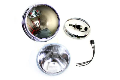 Faro deslizante LED cromado Harley 7 pulgadas 12 voltios se adapta a 1949-1959 FL, Foto 1 de 4