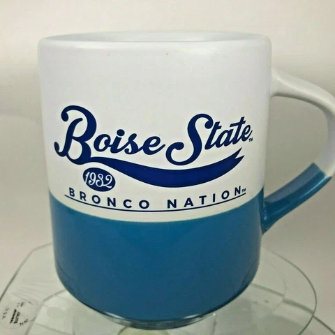 Boise State Mug College NCAA Bronco Nation 1932 Blue & White Souvenir Cup C21 Cover