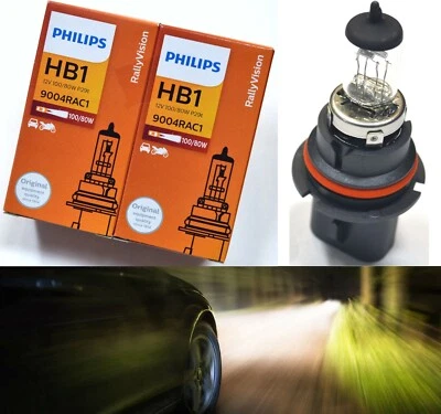 Philips Rally Vision 9004 HB1 100/80W Two Bulbs Head Light Off Road Dual Beam OE - Image 1 of 4