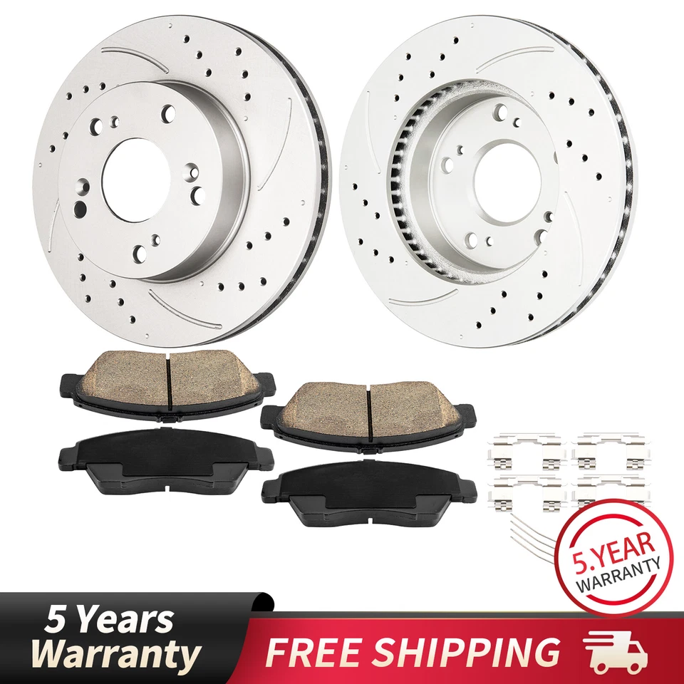 Rotores de freio a disco dianteiro + pastilhas de freio para Honda Civic 2012-2014 Acura ILX 2013-14 - Imagem 1 de 4