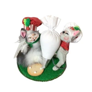 Annalee 3” Baking Buddies 750016 Cat & Mouse 2016 Christmas Cookie Decorating - Picture 1 of 6