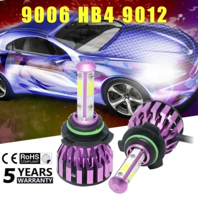 4-Sides LED Headlight Kit HB4 9006 2000W 6000K 330000LM Light Bulb Pair VS HID - Image 1 of 4