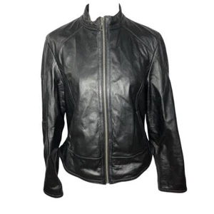 Women's Leather Moto Jacket, Medium - Picture 1 of 7