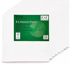 Artgeo 3mm FSC Canvas Panel (20cm x 20cm) Box of 96 - Picture 1 of 5