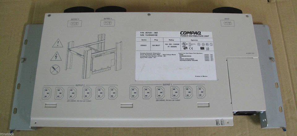 HP/Compaq EO3022 PDU Board 10 Way Rackmount Switch P/N: 207591-002 Server - Image 1 of 1