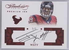 J.J. WATT 2016 PANINI FLAWLESS FOOTBALL PREMIUM INK RUBY AUTOGRAPH AUTO TEXANS